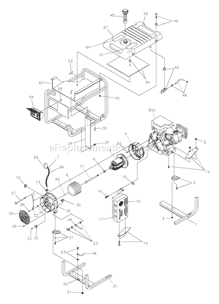 Page B Diagram and Parts List for 1774-0  Briggs and Stratton Generator